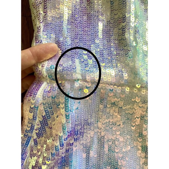 NWT $288 NBD Amethyst Sequin Side Slit Sleeveless Column Maxi Gown Dress M - Picture 12 of 12